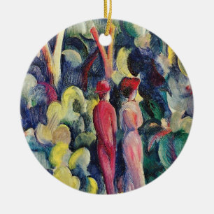 Couple on the Forest Track by August Macke Ceramic Tree Decoration