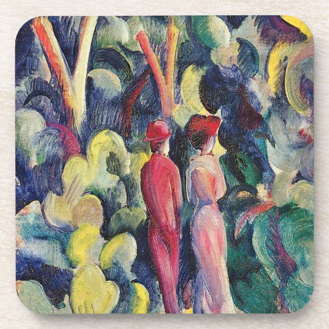 Couple on the Forest Track by August Macke Coaster (Front)