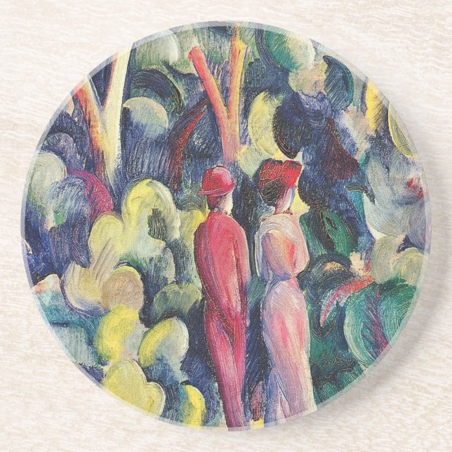 Couple on the Forest Track by August Macke Coaster (Front)