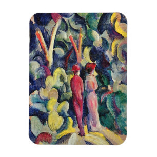 Couple on the Forest Track by August Macke Magnet
