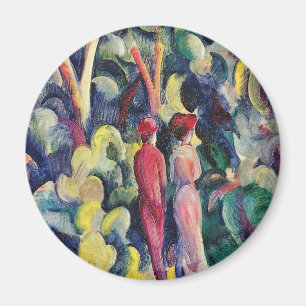 Couple on the Forest Track by August Macke Magnet