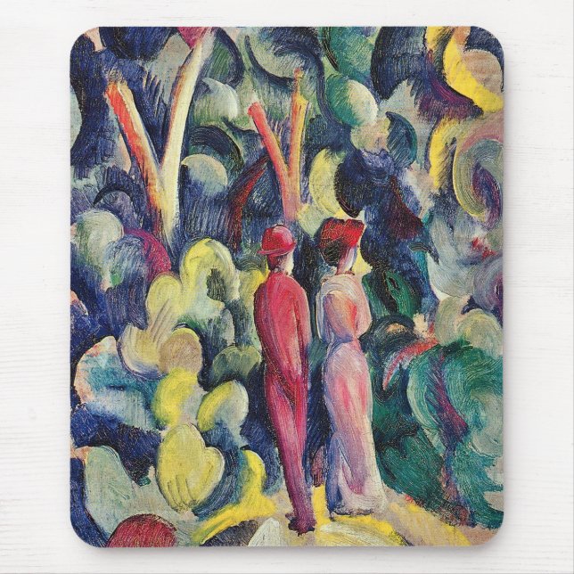 Couple on the Forest Track by August Macke Mouse Mat (Front)