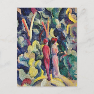Couple on the Forest Track by August Macke Postcard