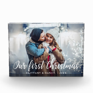 Couple Our First Christmas Photo Block