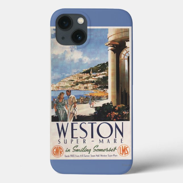 Couple Overlooking Coast Railway Poster Case-Mate iPhone Case (Back)