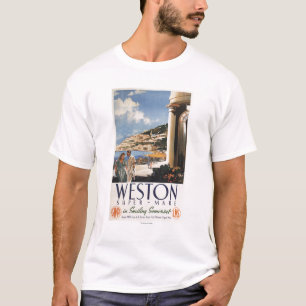 Couple Overlooking Coast Railway Poster T-Shirt