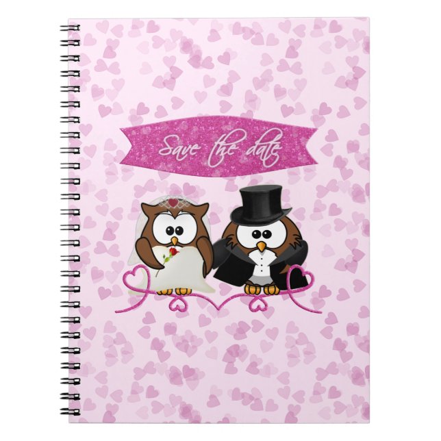 couple owl - save-the-date notebook (Front)