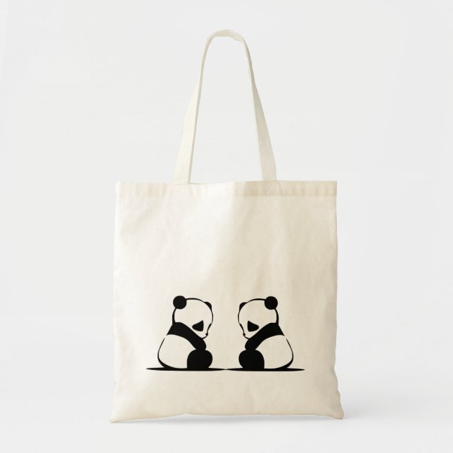 Couple Panda Cute Design Tote Bags (Front)