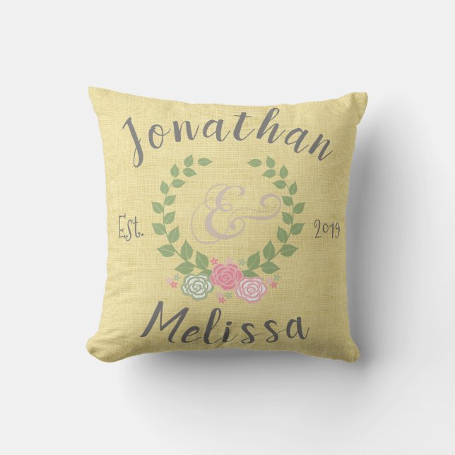 Couple Personalised Established Cushion (Front)
