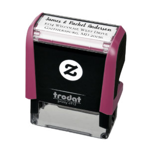Couple Personalised Return Address Script Names Self-inking Stamp