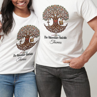 Couple Personalised The Adventure unfold T-Shirt
