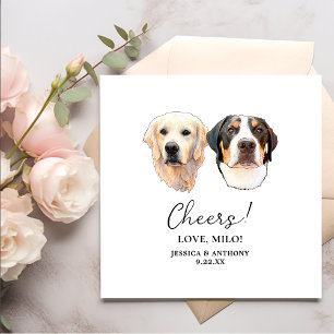 Couple Pet Hand Drawing Personalised Cheers Napkin