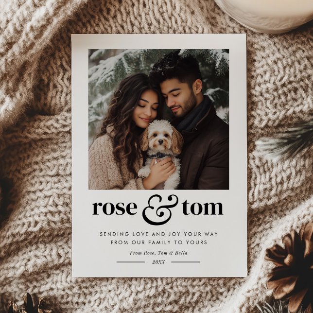 Couple Pet Holiday Heart Photo Card (Creator Uploaded)