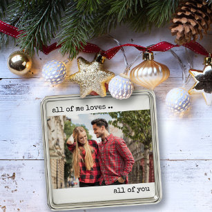 Couple Photo All of Me Loves All of You Modern Metal Tree Decoration