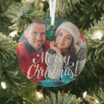 Couple Photo Christmas Ornament<br><div class="desc">For a trendy and minimalist appearance that is ideal for your Christmas holiday gifts,  check out these classy and subtle Red holiday gift tags with trendy Red writing</div>