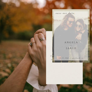 Couple Photo Cream Wedding Save our Date Save The Date