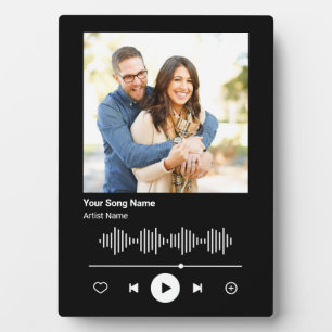 Couple Photo Custom Music Player Your Song Code Plaque