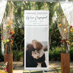 Couple Photo Engagement Party Welcome Sign Banner