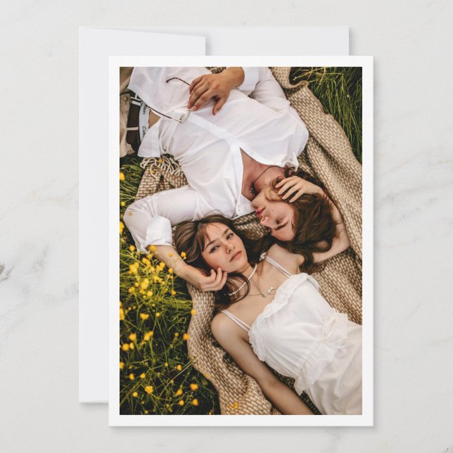 Couple Photo for Vellum Overlay Wedding Flat  Save The Date (Front)