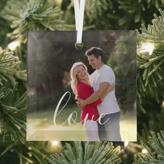 Couple Photo Glass Tree Decoration (Insitu)