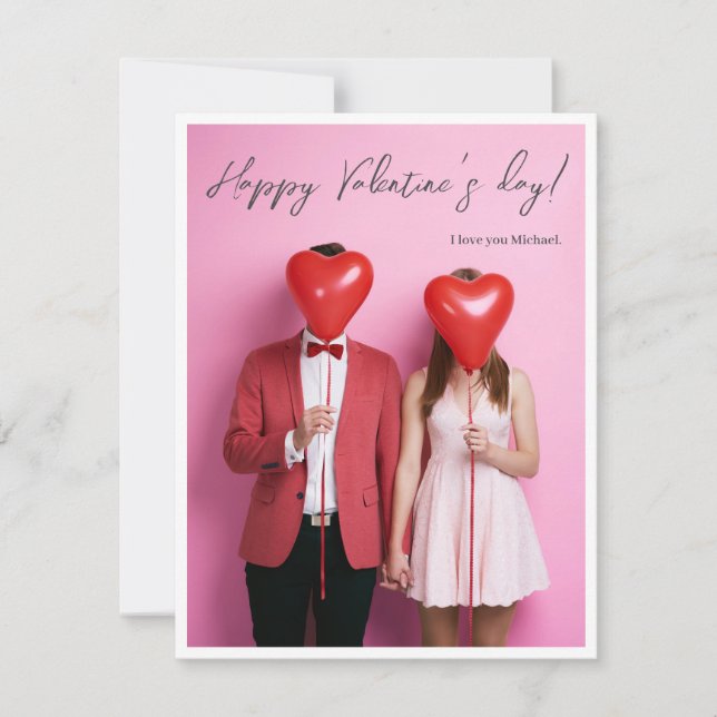 Couple Photo I love you Happy Valentine's Day Card (Front)