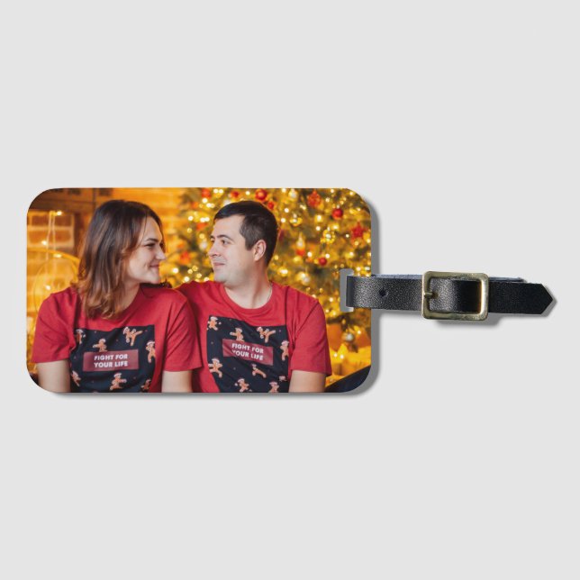 Couple Photo Keepsake Luggage Tag (Front Horizontal)