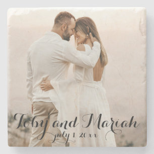 COUPLE Photo Keepsake  Stone Coaster