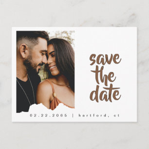 Couple Photo Modern Wedding Announcement II Postcard