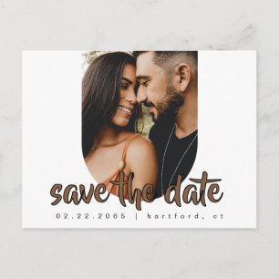 Couple Photo Modern Wedding Announcement Postcard
