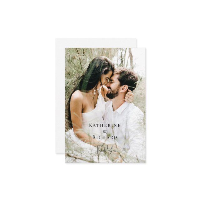 Couple Photo Names Wedding Blank Thank You (Front/Back In Situ)