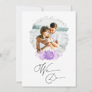 *~* Couple PHOTO RSVP + QR AR6 Floral Wedding Inv Invitation