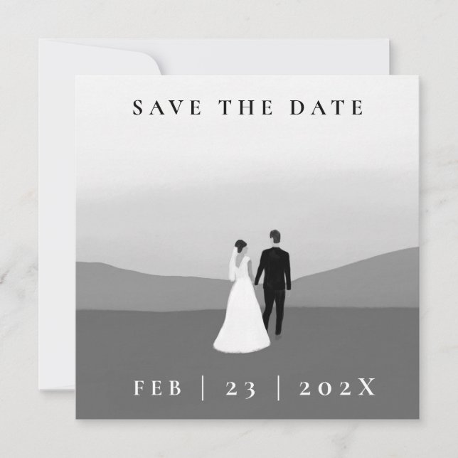 Couple Photo Save The Date Card (Front)