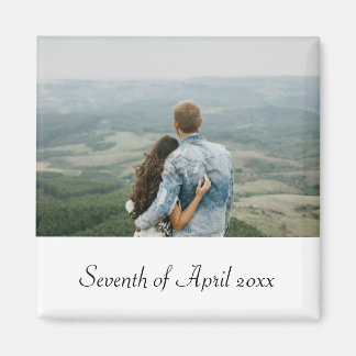 Couple photo wedding date magnet