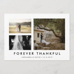 Couple Photo Wedding Forever Thankful Minmalist Thank You Card
