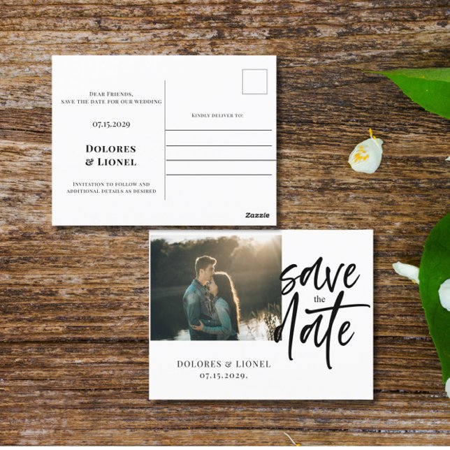 Couple Photo Wedding Save the date Postcard (Creator Uploaded)