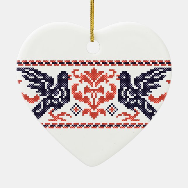 Couple pigeons ceramic tree decoration (Back)