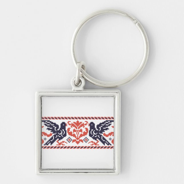 Couple pigeons key ring (Front)