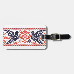 Couple pigeons luggage tag