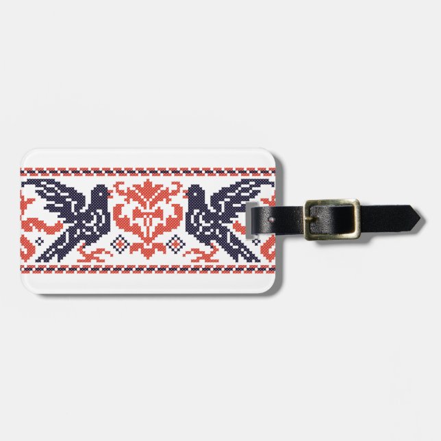 Couple pigeons luggage tag (Front Horizontal)