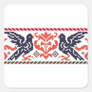 Couple pigeons square sticker