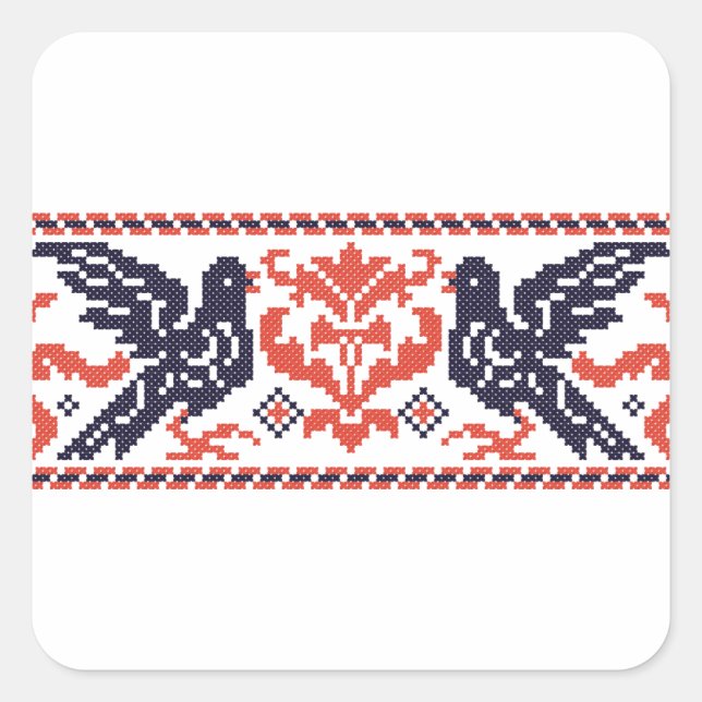 Couple pigeons square sticker (Front)