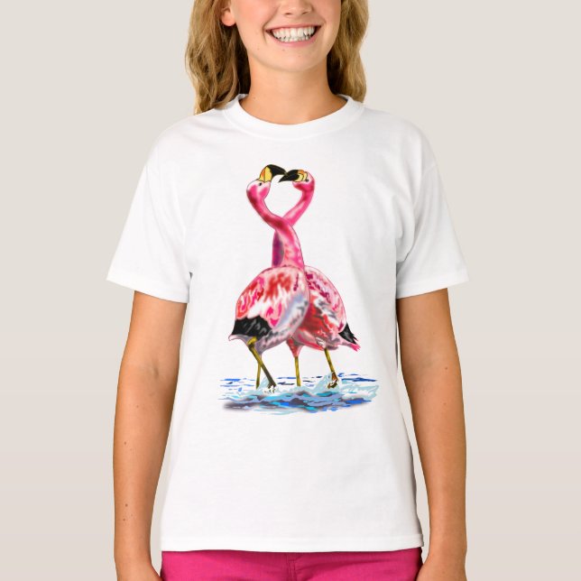 Couple Pink Flamingo T-Shirt (Front)