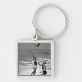 Couple Playing with a Beachball Key Ring