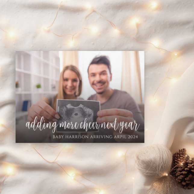 Couple Pregnancy Announcement Christmas Card (Creator Uploaded)