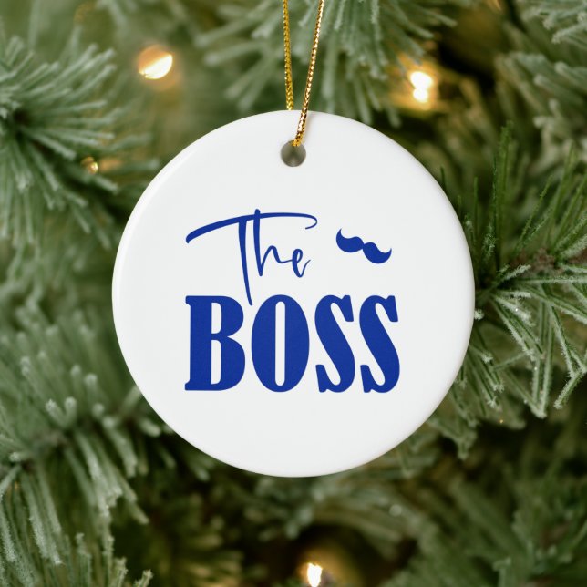 Couple quotes: The boss and the real boss Ceramic Tree Decoration (Tree)