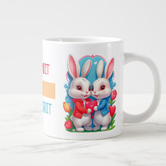 # COUPLE Rabbit FOREVER TOGETHER, CUTE RABBIT Large Coffee Mug