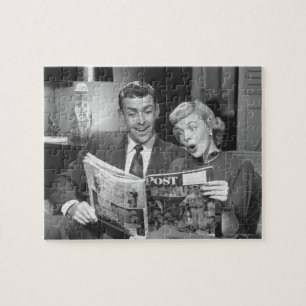 Couple Reading Magazine Jigsaw Puzzle