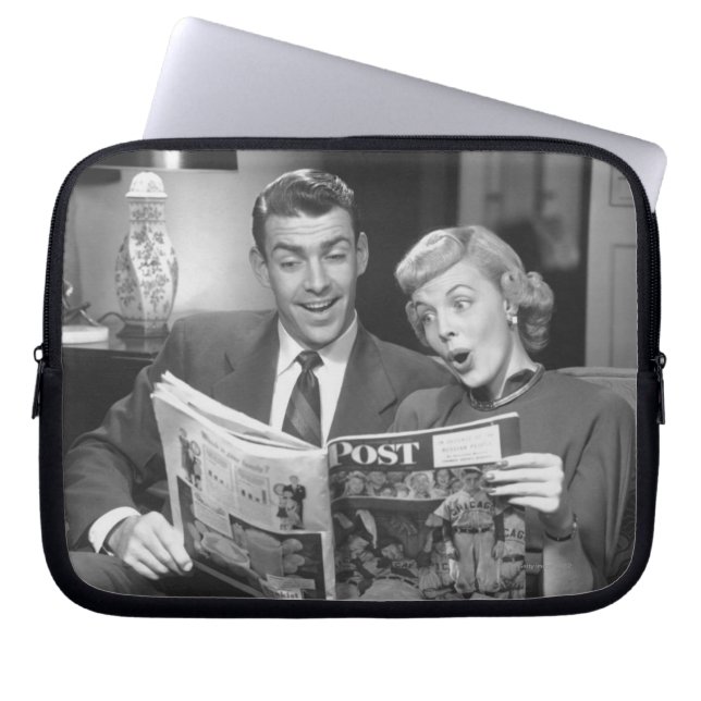Couple Reading Magazine Laptop Sleeve (Front)