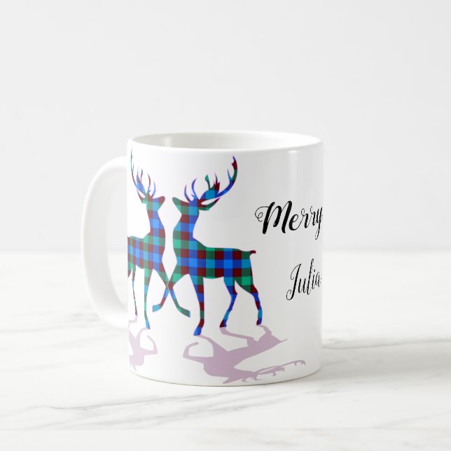 Couple Reindeers Chic Elegant Him and Her Coffee Mug (Front Left)