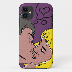 Couple Retro Kiss iPhone 11 Case